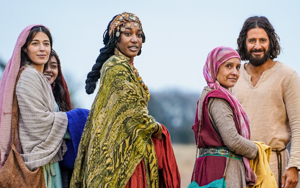 The Chosen depicts the importance of the roles women played in Jesus' ministry (L-R: Mary Magdalene, Ramah, Tamar, Mother Mary and Jesus in Season 2)